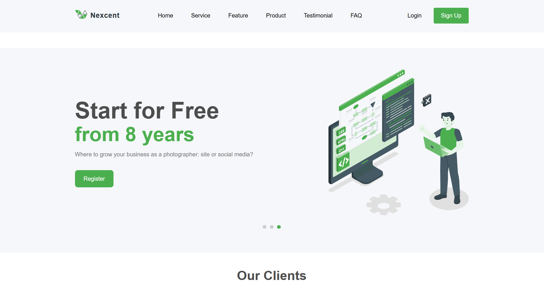 Nexcent Landing Page